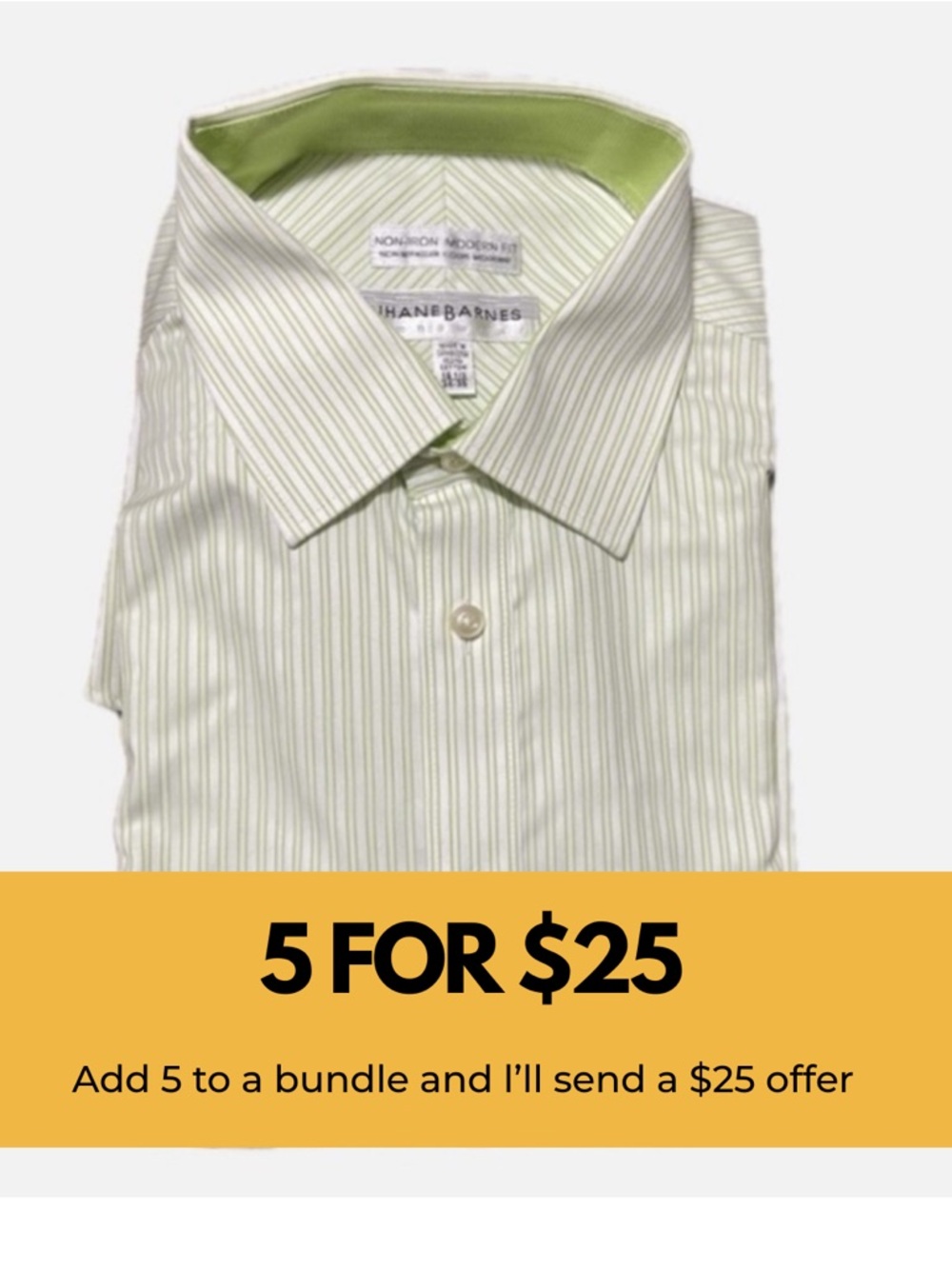 Men's Green Striped Dress Shirt